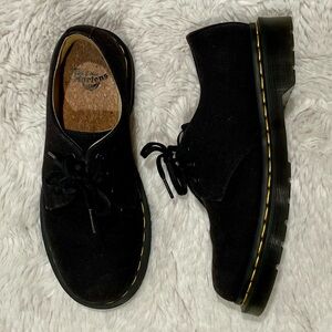 Black Dr. Martens canvas oxfords